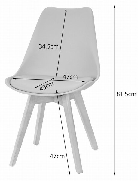 Étkezőgarnitúra 1 + 4, fehér ADRIA asztal 120x80 cm + bézs BALI MARK szék bükk lábakkal