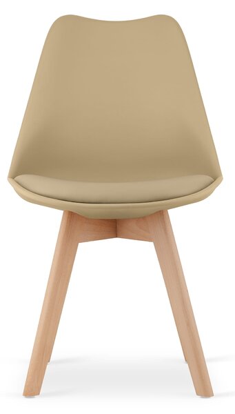 Étkezőgarnitúra 1 + 4, fehér ADRIA asztal 120x80 cm + bézs BALI MARK szék bükk lábakkal