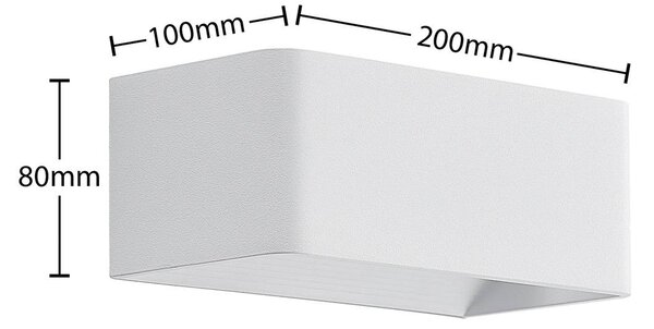 Arcchio LED fali lámpa Karam, 20 cm, fehér, fém, fel/le, le/fel, Fehér / opál, Nappali / Étkező, Alumínium, Modern