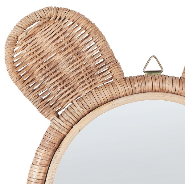 Falitükör ASHANTI 30 cm 33 cm Rattan Természetes