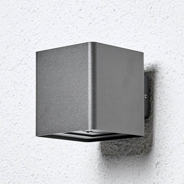 Lucande LED kültéri fali lámpa Aaron, antracit, IP54, fel/le, fel/le, Fekete, Alumínium, Modern