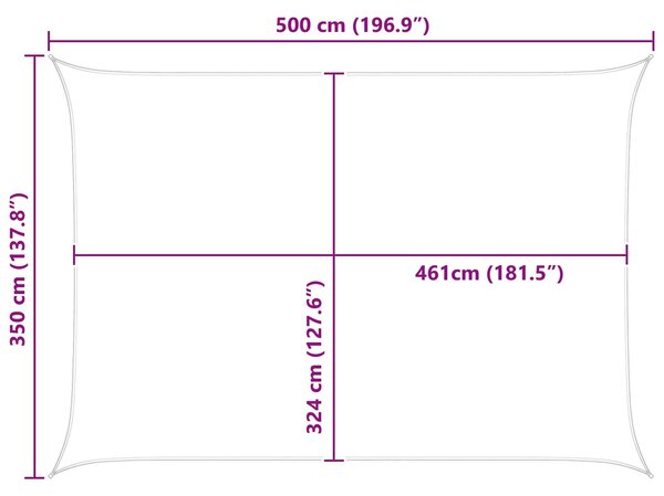 VidaXL Napernyő vitorla Világosszürke és fehér 5 × 3,5 m
