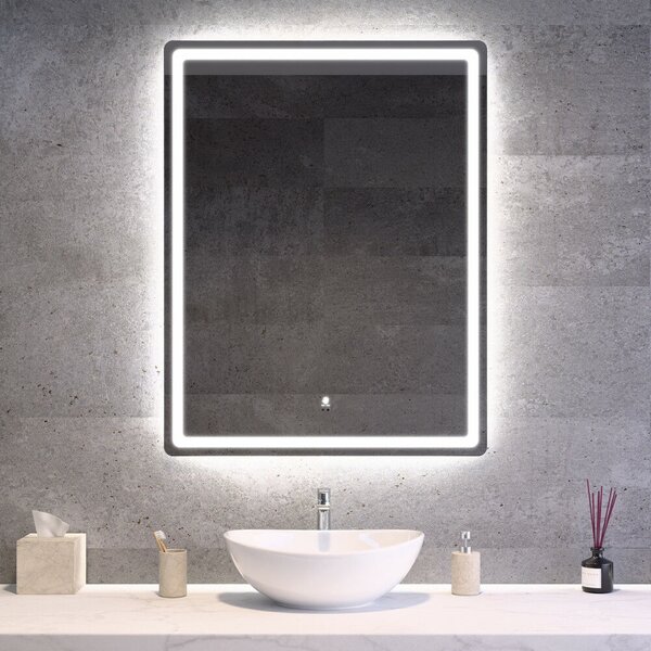 Álló fürdőszobai LED tükör 70x90cm | Gesztusvezérlés - Páramentesítő - Fényerő és színhőmérséklet szabályozás | Welland Type20V