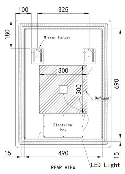 Álló fürdőszobai LED tükör 60x80cm | Páramentesítő - Óra - Fényerő és színhőmérséklet szabályozás | Welland Type20V