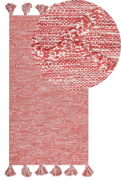 Szőnyeg NIGDE Piros 80 x 150 cm Pamut