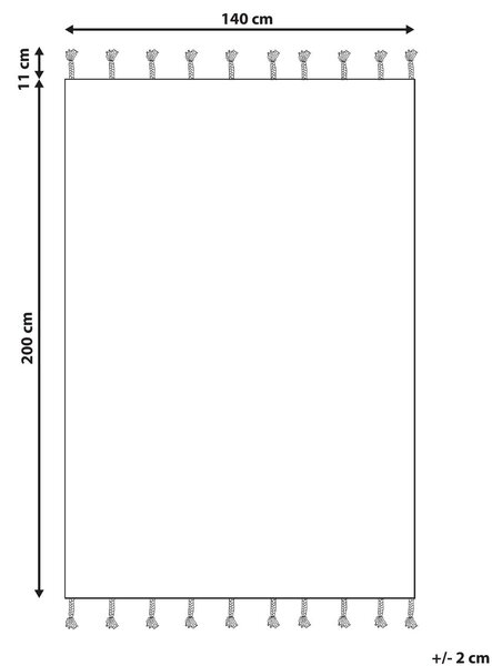 Szőnyeg CORUM Fekete 140 x 200 cm Pamut