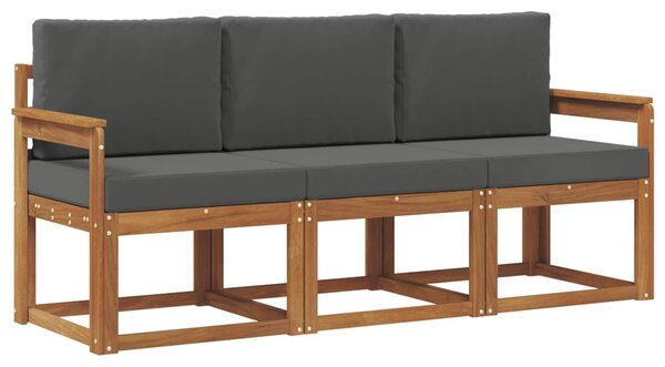 VidaXL Kültéri kanapé szett párnával 3 pcs Természetes és antracit