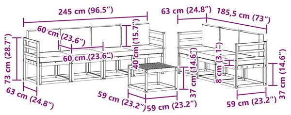 VidaXL Kültéri kanapé szett 7 pcs