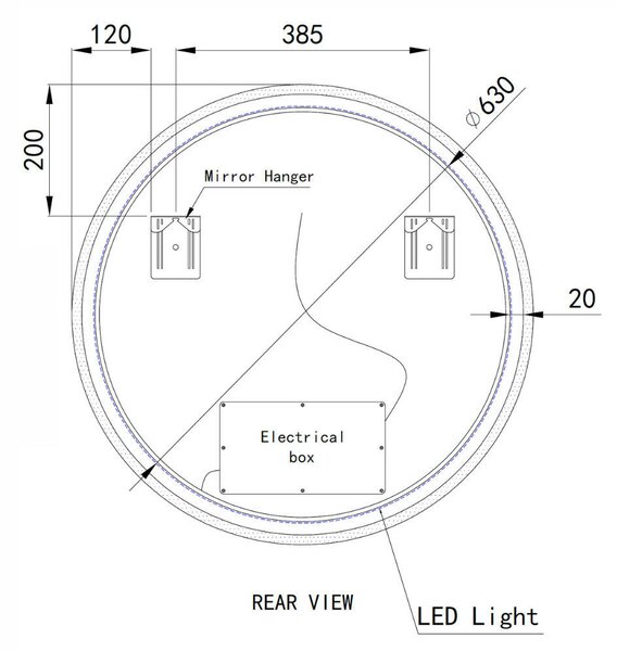 Kerek Led tükör Ø70cm Welland Alpha | Fényerő + színhőfok állítás