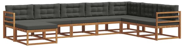 VidaXL Kültéri kanapé szett párnával 8 pcs Természetes és antracit