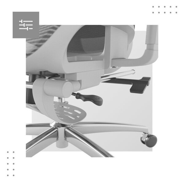 Premium Ergonomikus ortopéd irodai szék kényelmes irodai szék, állítható magasság, lábtámasz, szürke