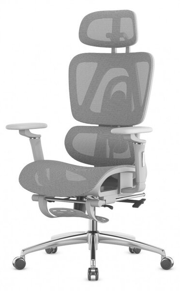 Premium Ergonomikus ortopéd irodai szék kényelmes irodai szék, állítható magasság, lábtámasz, szürke
