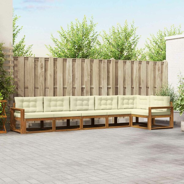 VidaXL Kültéri kanapé szett párnával 6 pcs Természetes és krémszínű