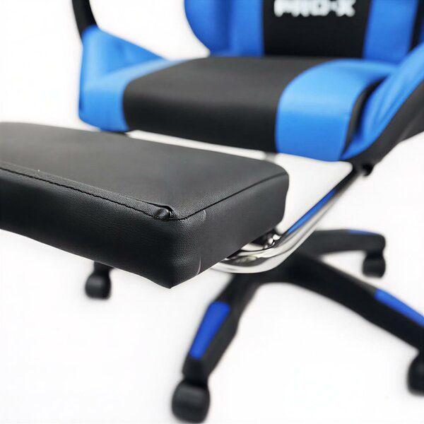GOBORELAX Gamer szék lábtartóval, masszázsfunkcióval - kék-fekete