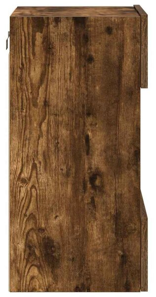 2 db füstös tölgy fali szekrények LED világítással TV-hez 40x30x60,5 cm