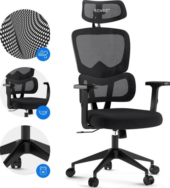 SENSE7 Veno ergonomikus irodai forgószék fekete