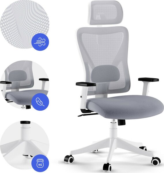 SENSE7 Tone Ergonomikus irodai szék, fehér és szürke