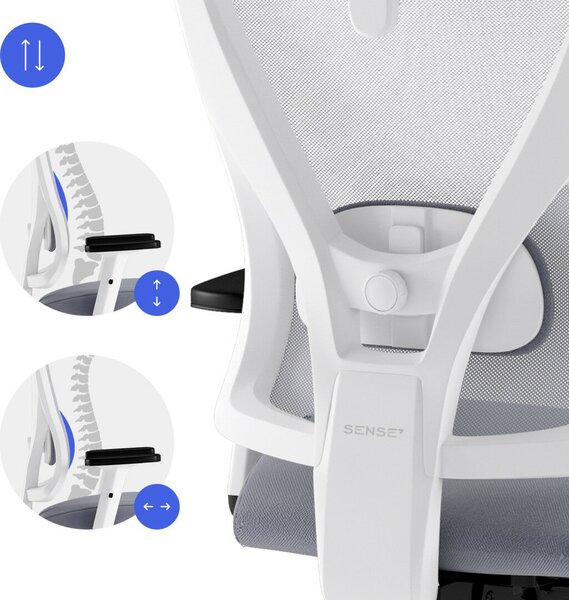 SENSE7 Tone Ergonomikus irodai szék, fehér és szürke