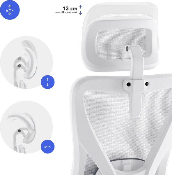 SENSE7 Tone Ergonomikus irodai szék, fehér és szürke