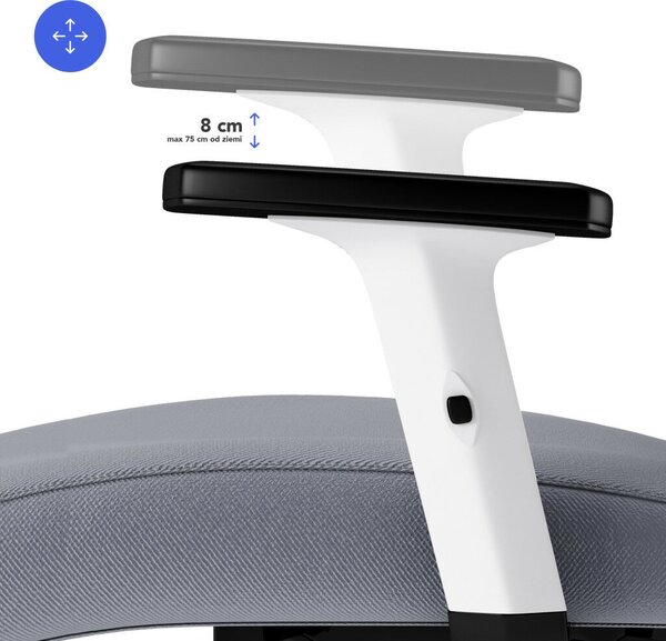 SENSE7 Tone Ergonomikus irodai szék, fehér és szürke