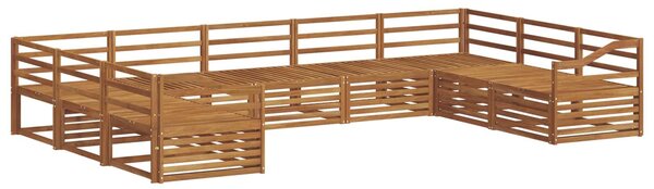 VidaXL Kültéri kanapé szett 9 pcs Természetes Tömör Akácfa