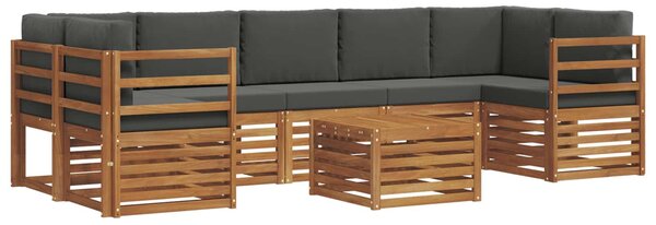 VidaXL Kültéri kanapé szett 8 pcs Természetes és antracit Tömör Akácfa