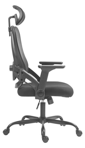 Ergonomikus irodai szék állítható fejtámla, 3D kartámasz, fekete