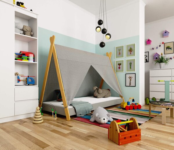 AKORD GEM Tipi Gyerekágy Laminált Szürke 180x80