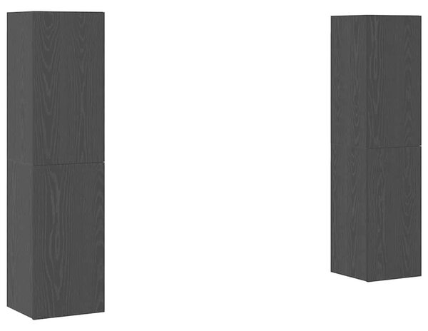 TV Szekrény Szett 4 pcs Musta tammi 30.5 x 30 x 60 cm Faanyag