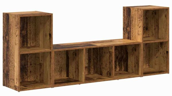 TV szekrény 3 pcs Barna 107 x 35 x 37 cm Faanyag