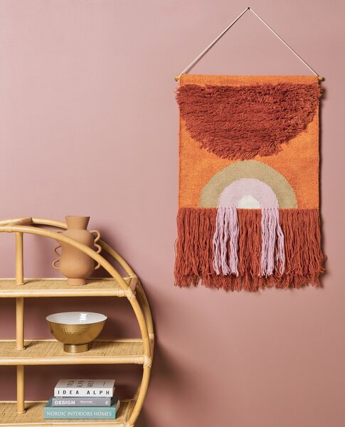 Háromszintes polcos elem TUVALU II Rattan 109 cm Természetes