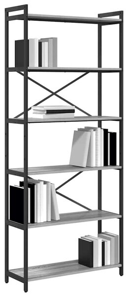 VidaXL Könyvespolc Szürke sonoma 80 x 30 x 189,5 cm Faanyag