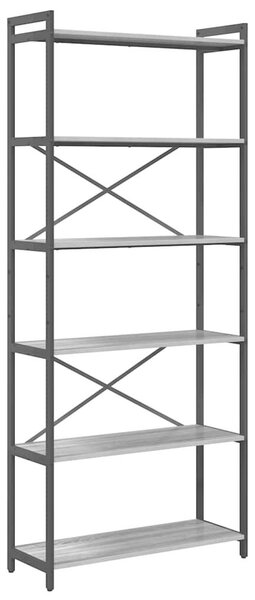VidaXL Könyvespolc Szürke sonoma 80 x 30 x 189,5 cm Faanyag