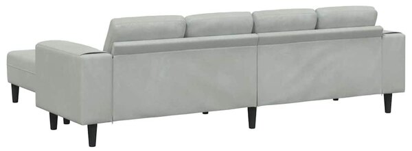 Kanapé Szett 3 pcs Világosszürke Bársony