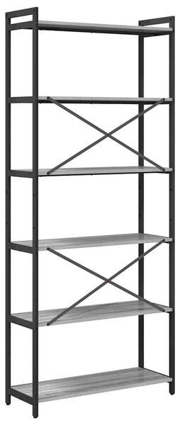 VidaXL Könyvespolc Szürke sonoma 80 x 30 x 189,5 cm Faanyag