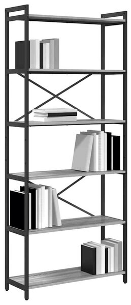 VidaXL Könyvespolc Szürke sonoma 80 x 30 x 189,5 cm Faanyag