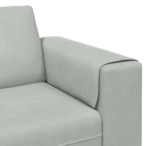 Kanapé Szett 3 pcs Világosszürke Bársony