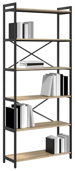VidaXL Könyvespolc Sonoma tölgy 80 x 30 x 189,5 cm Faanyag