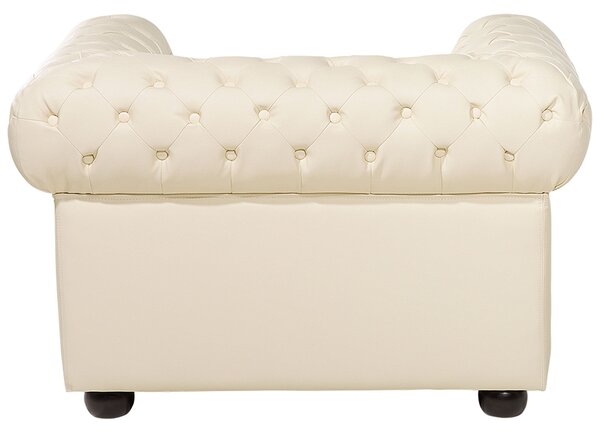 Fotel CHESTERFIELD Bőr Világosbézs