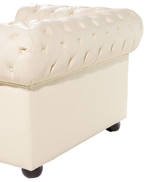 Fotel CHESTERFIELD Bőr Világosbézs