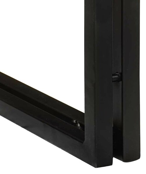 Végasztalok 3 pcs Barna és fekete Tömör akácfa