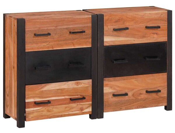 Széf fiókkal 3 pcs Barna 110 x 30 x 75 cm Tömör akácfa