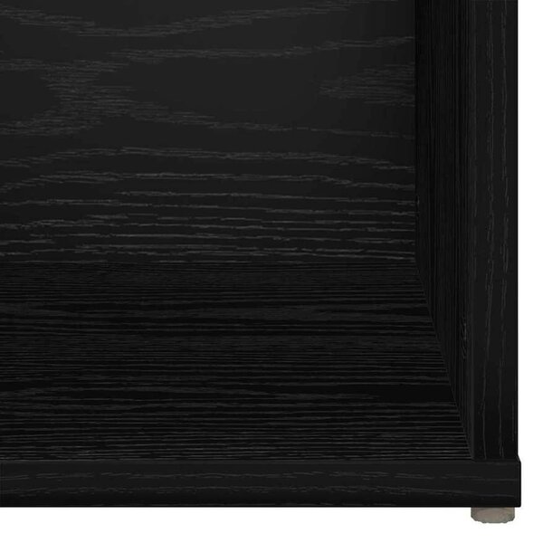 TV szekrény 3 pcs Musta tammi 37 x 35 x 107.5 cm Műanyag Fa
