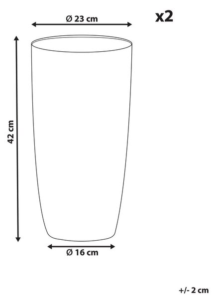 Kétdarabos virágcserép szett ABDERA 23 cm Szürke
