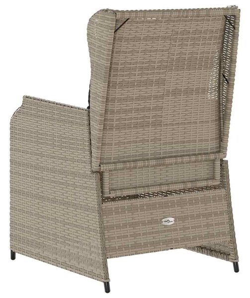 Kerti pad párnával 2 pcs Világosszürke Poli rattan