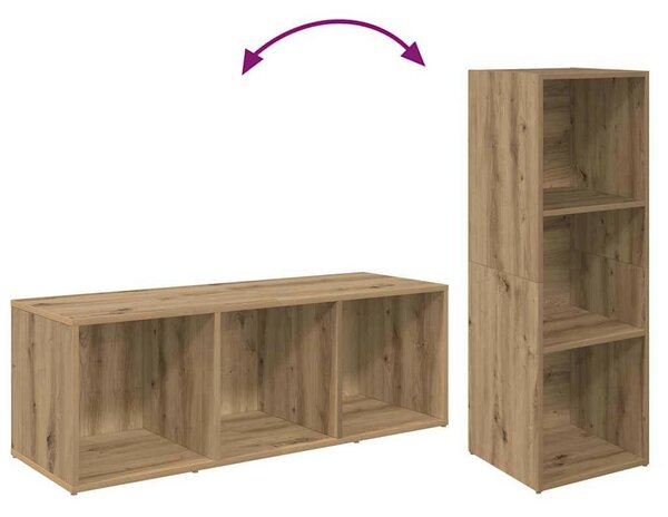 TV szekrény 4 pcs kézműves tölgy 37 x 35 x 107.5 cm Műanyag Fa