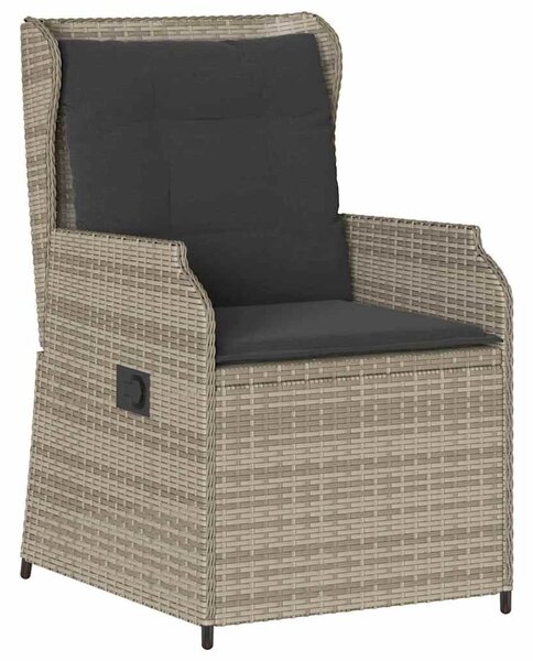 Kerti pad párnával 2 pcs Világosszürke Poli rattan