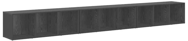TV szekrény 3 pcs Musta tammi 37 x 35 x 107.5 cm Műanyag Fa