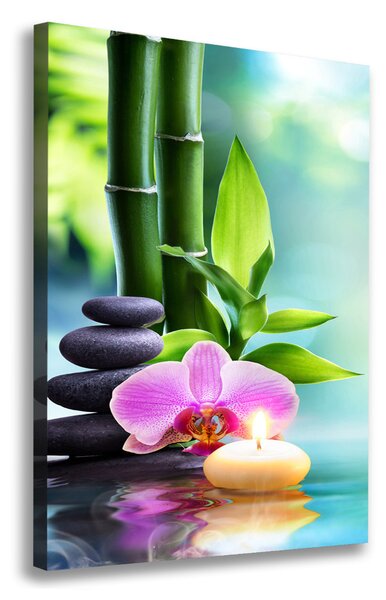 Egyedi vászonkép Orchidea és bambusz