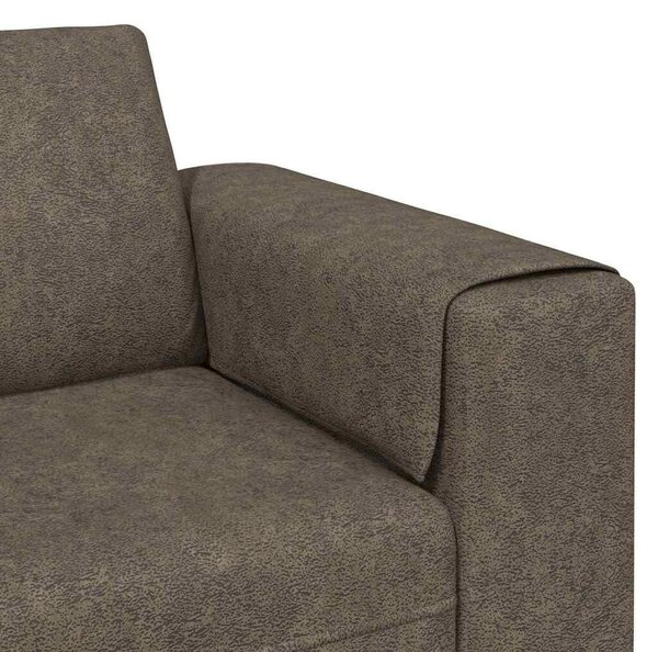 Kanapé Szett 3 pcs Sötétszürke Műbőr velúr